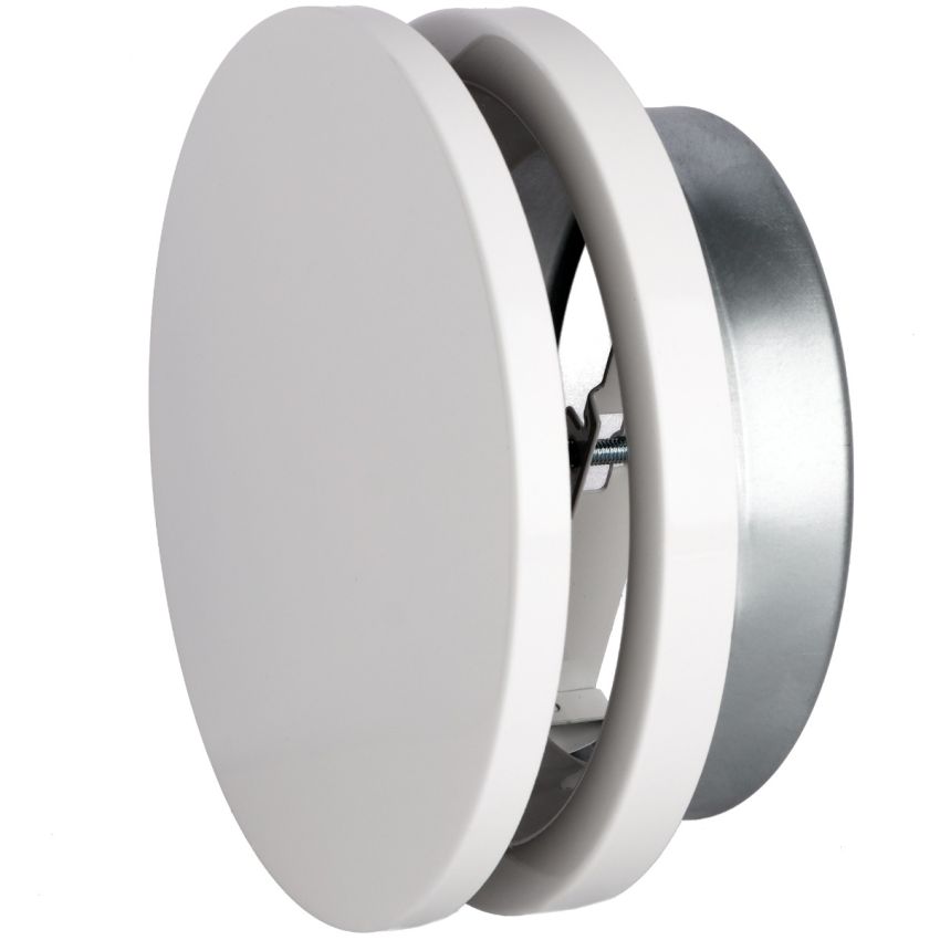 Bouche VMC 100 mm Réglable en Acier Blanc Laqué - Insufflation - Durable et Élégante - VMC Simple et Double Flux - Installation Mur ou Plafond - DN100