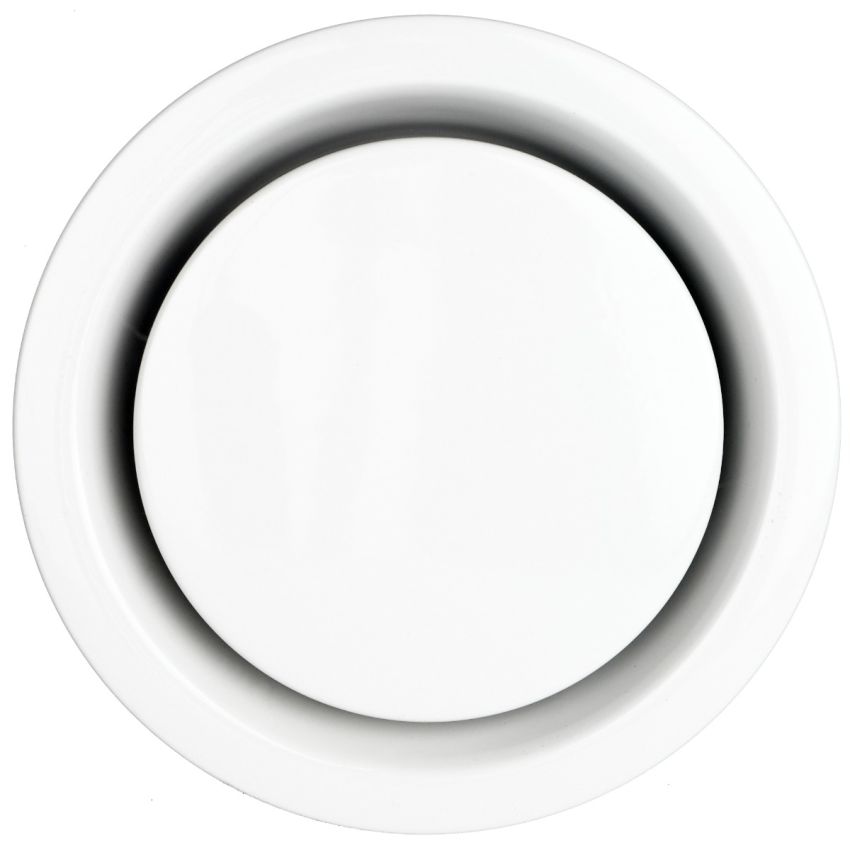 DOMUX DMX-80-FVE Bouche VMC 80mm Réglable en Acier Blanc Laqué - Extraction - Durable et Élégante - VMC Simple et Double Flux - DN100