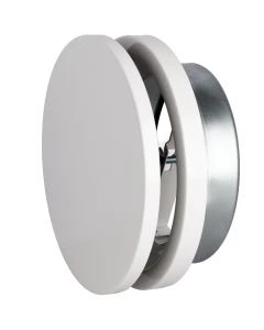 Bouche VMC 160 mm R&eacute;glable en Acier Blanc Laqu&eacute; - Insufflation - Durable et &Eacute;l&eacute;gante - VMC Simple et Double Flux - Installation Mur ou Plafond - DN160