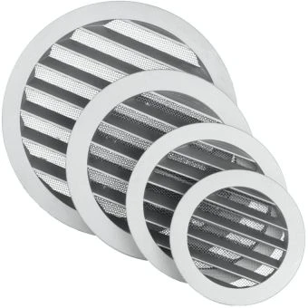 Grille de ventilation ronde fonte d’aluminium DOMUX DMX-200-CLE-W (1/7)